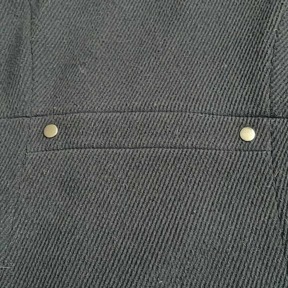 Paraphrase Wool Navy Blue Asymmetrical Zipper Ribbed Knit Coat Peacoat (size 12) - Picture 8 of 8